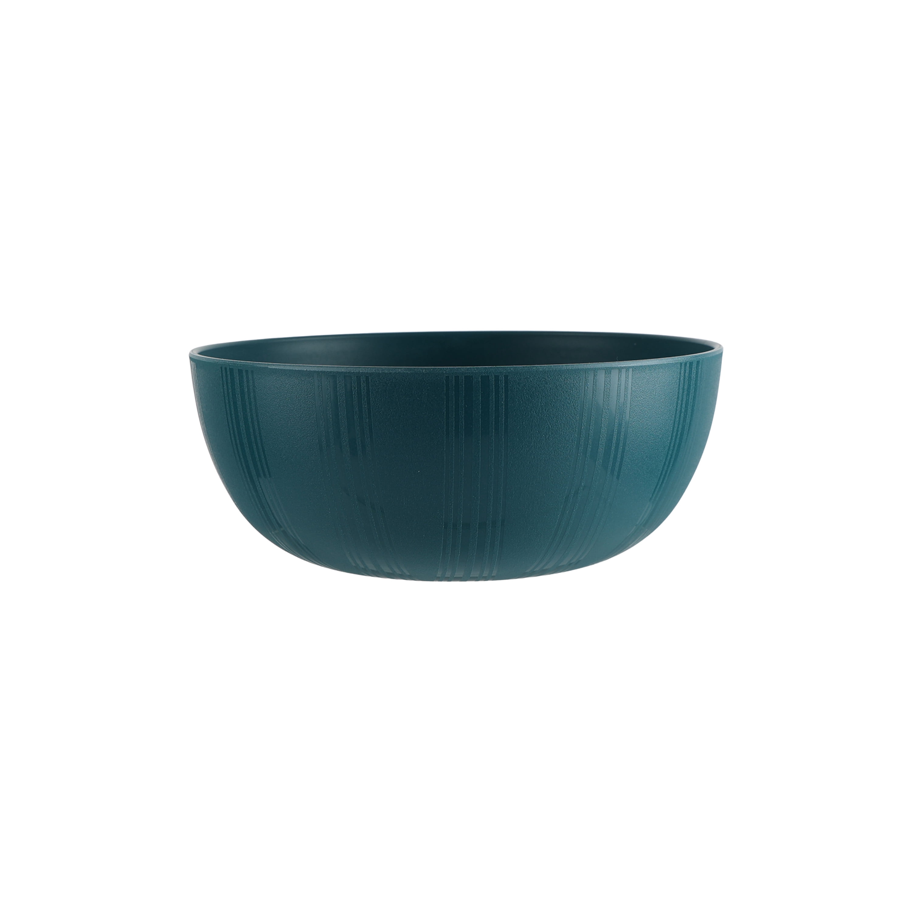 Mainstays Blue Round Plastic Plate, Stripe Etched, 10.5 inch