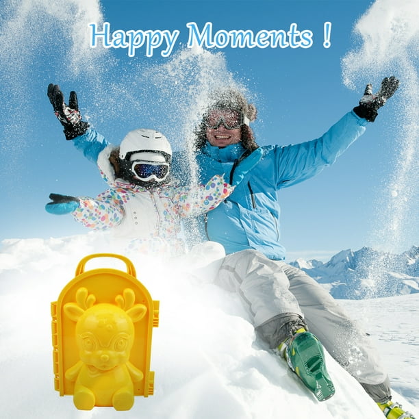 Molde de bolas de nieve, juguete divertido para hacer bolas de nieve, regalo de Navidad para juegos de invierno (amarillo) Ehuebsd libre de BPA