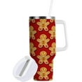 thumbnail image 2 of Christmas Gingerbread Man 30 oz Tumbler with Handle, Stainless Steel Vacuum Insulated Sports Water Bottle, Leak-proof Travel Coffee Mug Cup with Lid and Straw for Water, Iced Tea or Coffee, 2 of 6