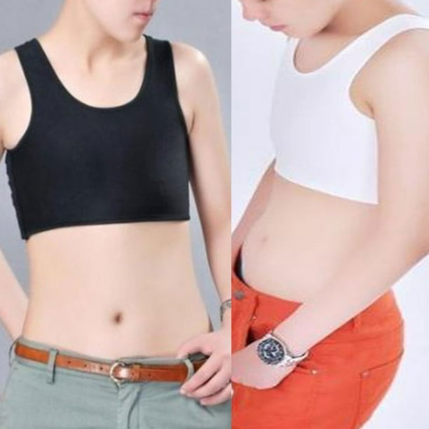 2pcs Chest Binder Underwear Tank Tops bra bustier Bandage Trans Breathable  Side Hook Bustier Bra 