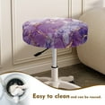thumbnail image 4 of ZIATUBLE Purple Marble Print Bar Stool Seat Dust Covers Washable Elastic Seat Cushion Covers 12-14 Inch Dustproof Seat Cover for Vanity Chair Set 2 Pack Stool Seat Covers Cushion, 4 of 6
