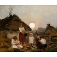 thumbnail image 2 of Jan Stanislawski 14x12 Black Ornate Wood Framed Double Matted Museum Art Print Titled: Supper (1890), 2 of 5