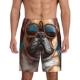 thumbnail image 1 of Fotbe French Bulldog In Sunglasses Pantalones Cortos de Pijama para Hombre, Ropa de Dormir, Pantalones de Pijama Cortos para Hombre-Small, 1 of 6