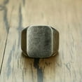 thumbnail image 6 of Ancient Silver/Black/Gold/Blue Big Square Band Men's Stainless Steel Ring Sz7-12, 6 of 9