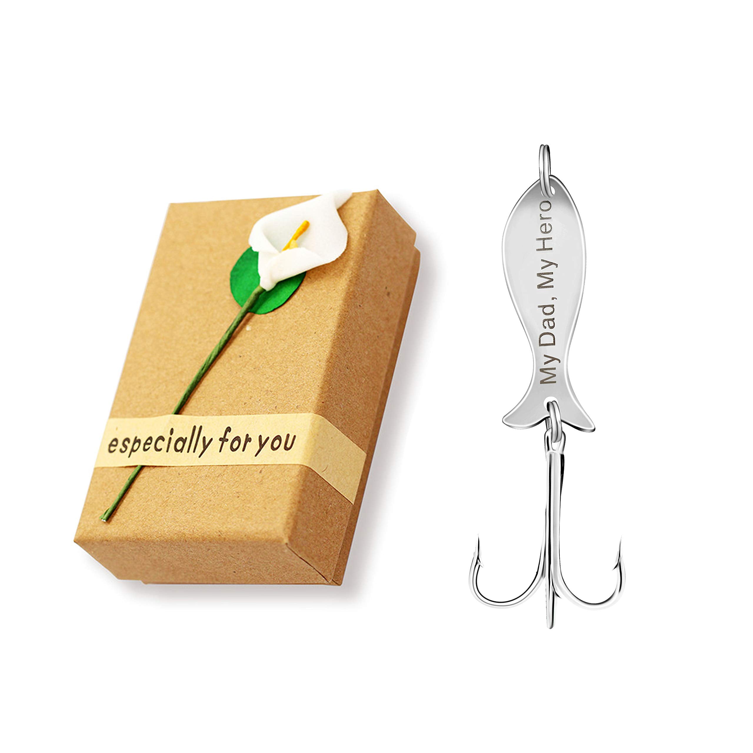 Uloveido Stainless Steel Treble Fishhooks Fishing Circle Hooks with Box for Men  Husband Dad Christmas New Year Gift Y629 (We hooked best Grandpa) 