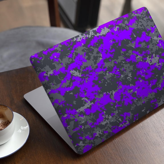 DesignSkinz Bright Purple and Gray Digital Camouflage Full-Body Skin Decal Wrap Cover for MacBook 12" Retina (A1534)