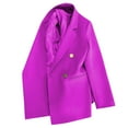thumbnail image 2 of PiGOGI Women's Casual Solid Color Pocket Turndown Collar Long Sleeve Blouse Blazer office Work Jacket for Professional Wear Purple 2XL, 2 of 3