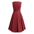 thumbnail image 4 of Rggeeun Toddler Girls Sleeveless Satin Party Dress With Mesh Bow Belt Formal Occasion Girl Dress Elegant Length Gown For Special Events Cozy Casual O-Neck Sundress, 4 of 5