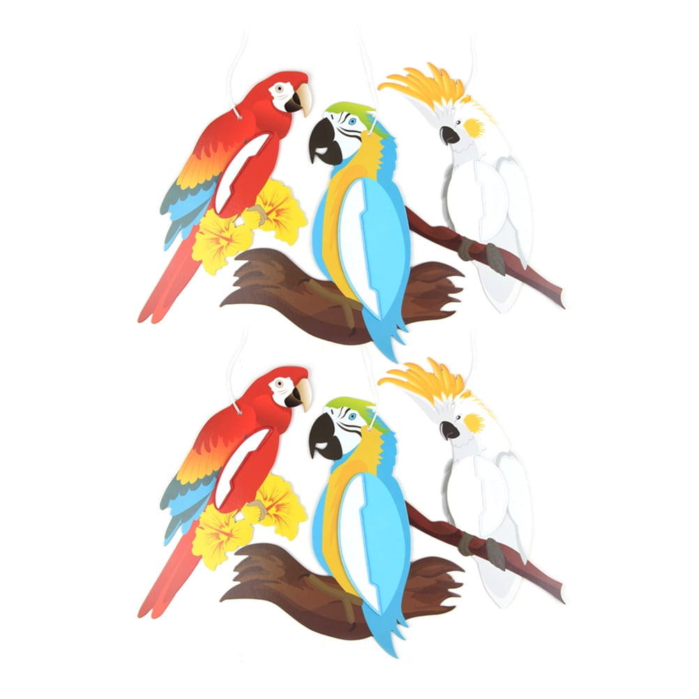 6Pcs Crafted Paper Parrot Decorative Hanging Decorations Paper