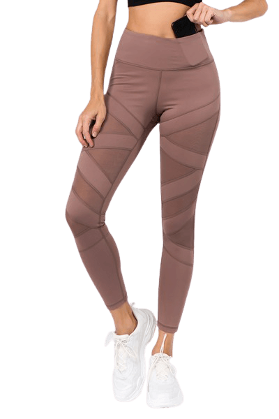 YELETE Women's Active Mesh Striped 