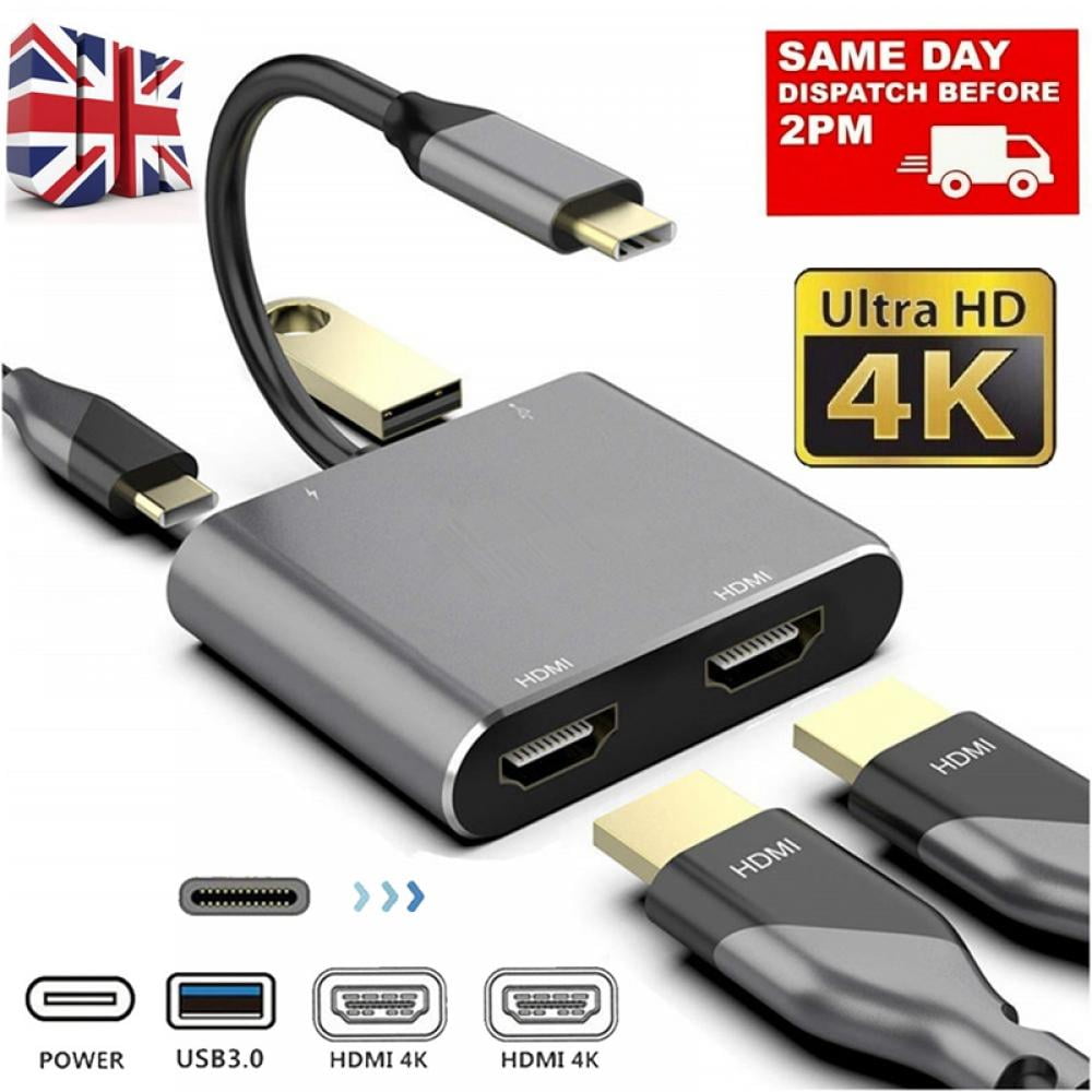 Portable USB Type C USB-C to 4K HDMI VGA Adapter Cable for Macbook Laptop EN 