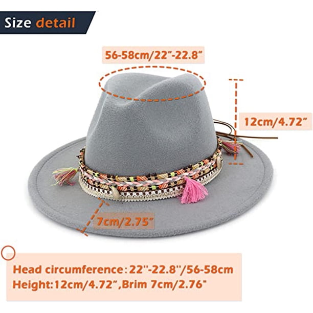 Wide Brim Felt Fedora Hat with Tassel Adjustable 1pc elegant tassel cowboy hat women sparkling - Temu Oman main image 4