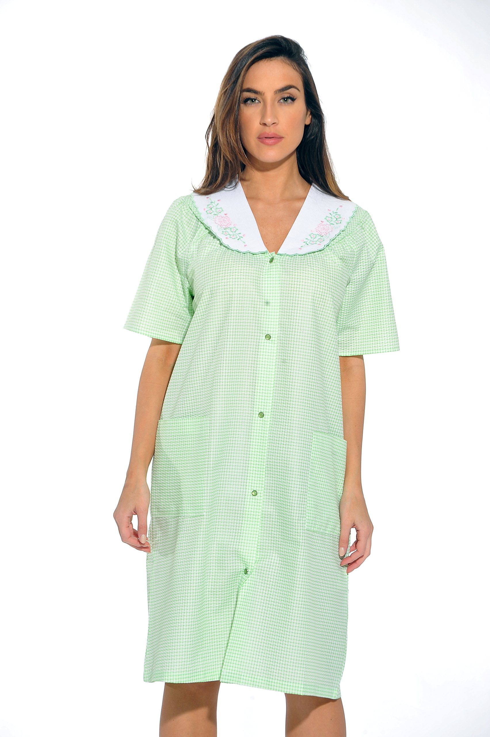 Dreamcrest Short Sleeve Duster / Housecoat / Women Sleepwear (Green