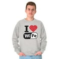 thumbnail image 4 of Love Wife Wi-Fi Funny Husband Married Men's Big & Tall Crewneck Sweatshirt Brisco Brands 5X, 4 of 5