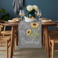 thumbnail image 2 of You Are My Sunshine Table Runner - 108 Inch Long, Kitchen Dining Table Runner Dresser Scarves, Yellow Sunflowers Cute Bees Heart Grey Farmhouse Decor for Coffee Tables Wedding Party Banquet, 2 of 8