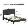 thumbnail image 2 of Queen Size Bed Frame with Adjustable Headboard, Linen Upholstered Platform Bed Frame with Strong Wooden Slats, Mattress Foundation, No Box Spring Needed, Easy Assembly, Gray, 2 of 7