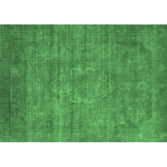 Ahgly Company Indoor Rectangle Oriental Emerald Green Industrial Area Rugs, 2' x 3'
