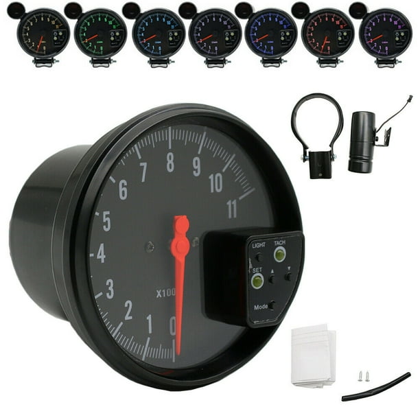 NEW 5" Inch (127MM) 7 Color 11K RPM Tachometer Led Gauge+Shift Light