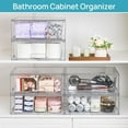 thumbnail image 4 of 2 Pack Large Stackable Storage Drawers,Easily Assemble Clear Acrylic Bathroom Closet Undersink Organizers,Plastic Storage Bins for Cabinet,Kitchen Pantry,Medicine Organization, 4 of 6