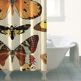 thumbnail image 4 of Beige Butterfly Moth Pattern Shower Curtain 36"x72" ,Bathroom Decorative Shower Curtains Set with 12 Hooks,Modern Waterproof Washable Shower Curtain, 4 of 6