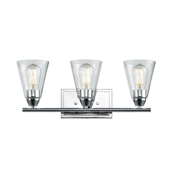 DVI Lighting DVP34343CHCL Three Light Vanity Louisbourg Chrome w/ Clear Glass