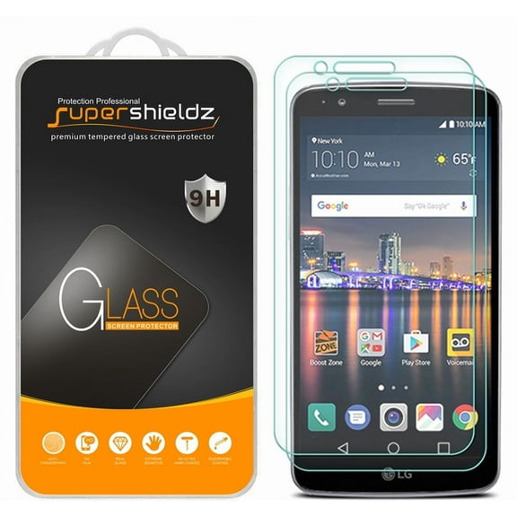 [2-Pack] Supershieldz for LG Stylo 3 / LG Stylus 3 Tempered Glass Screen Protector, Anti-Scratch, Anti-Fingerprint, Bubble Free
