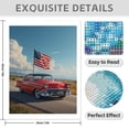 thumbnail image 3 of Diamond Art Kit for Adults, Vintage Red Car American Flag Diamond Painting for Adults Beginners, 5D DIY Diamond Art Painting Kits, Colorful Diamond Painting Craft for Home Decor 12x16, 3 of 7