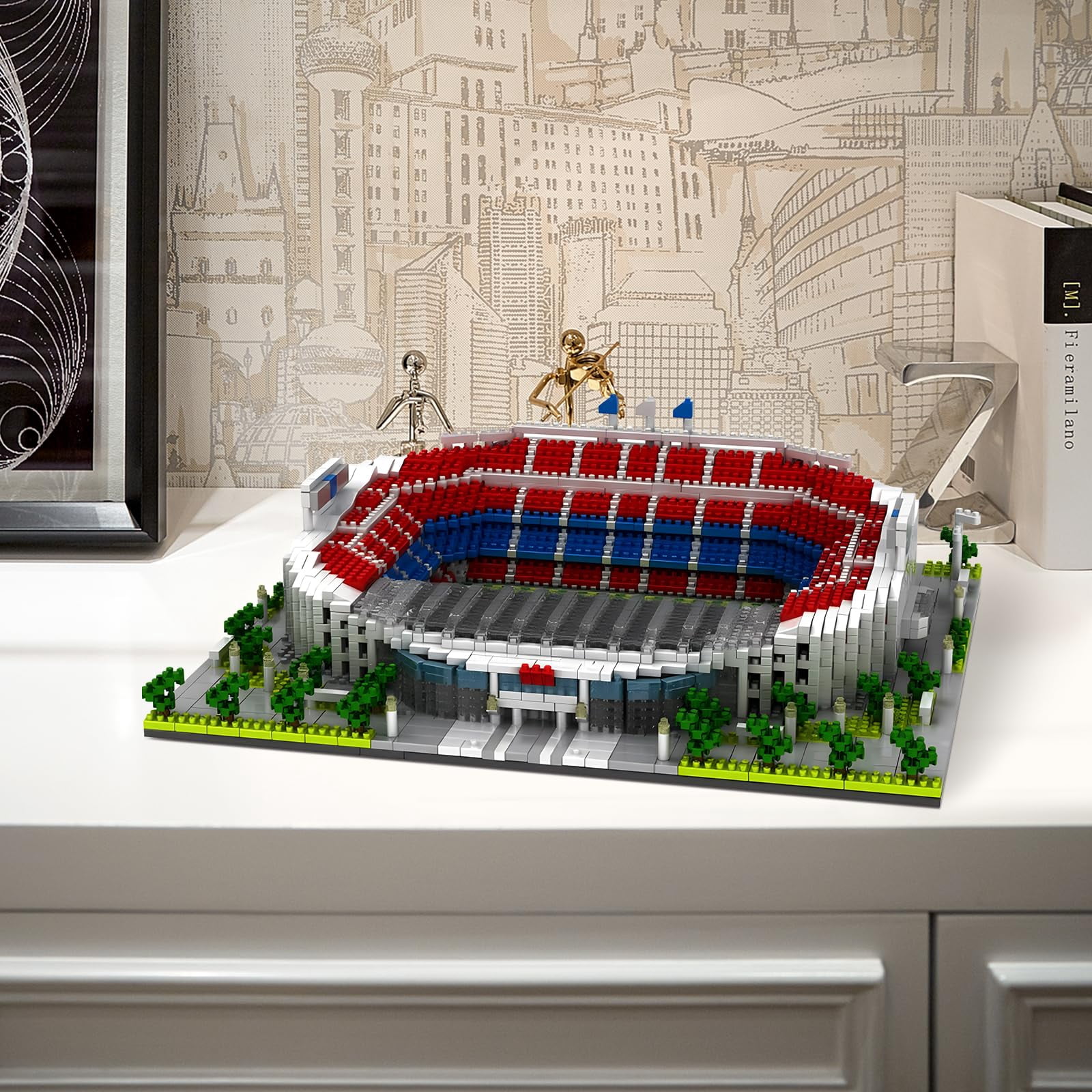 Barcelona Style Soccer Stadium Building Blocks Sets Toys Football Architecture Model Kits Gifts for Adults Kids Boys 3500+Pieces