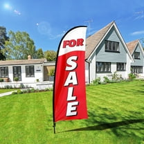 QSUM For Sale Sign Feather Flag with Pole Kit,7FT For Sale Decoration Display, For Sale Business Sign,For Sale Swooper Flag，Advertising Flag