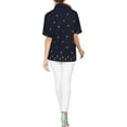 thumbnail image 3 of HAPPY BAY Women's Casual Blouses Shirt Solid Blouse Short Sleeve Button Up Dress Tee Shirts Hawaiian Tops for Women M plus-size Navy_AD591, 3 of 3