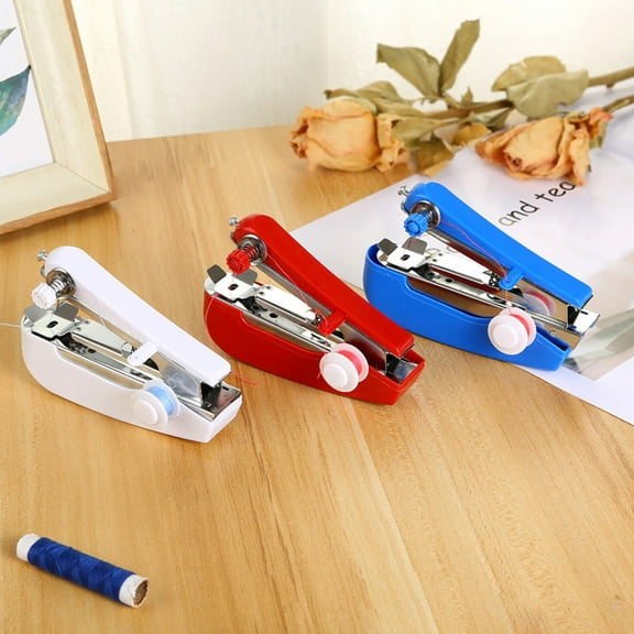 FRCOLOR Handheld Mini Sewing Machine for Travel with Basic Functions Portable and Cordless 3Pcs