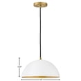 thumbnail image 6 of 83307MW Lark Lou - 1 Light Pendant In Modern and Mid-Century Modern Style-7.25 Inches Tall and 14 Inches Wide-Matte White/Lacquered Brass Finish, 6 of 10