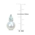 thumbnail image 2 of 8.5-9mm Cultured Freshwater Pearl Earrings with Aquamarine Sterling Silver for Women, 2 of 5
