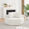 thumbnail image 6 of Leumius 54-inch Modern-style Hexagonal Single Lounge Chair, Chenille-Upholstered Sofa for Lounges, Game Rooms, Living Rooms and Bedroom Beige, 6 of 9