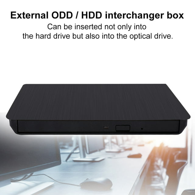 Portable USB 3.0 External CD Drive Enclosure for 9.5mm CD Drives, Plug and Play, Up to 5Gbps Data Transfer Rate, Compatible with Standard 9.5mm CD ROM HD Stands