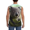 thumbnail image 4 of Fotbe Daisy Koala Men's Camiseta sin Mangas Estampada para Hombres, Playera Casual para Gimnasio, Entrenamiento, Playa-Large, 4 of 7