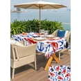 thumbnail image 4 of Outdoor Tablecloth with Umbrella Hole and Zipper, Coastal Crabs Rectangle Table Cloth 60x102 Inch Waterproof Tablecloth, Blue Red Nautical Anchor Lobster Marine Life Picnic Table Cover for Patio, 4 of 7