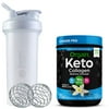 Orgain Organic Plant Based Protein & Greens Powder, Vanilla Bean (1.94 LB) with BlenderBottle Classic V2 28-Ounce Shaker Bottle for Protein Shakes, White and Bonus Nutrition Basics Whisk Ball
