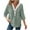 Green, variant on Women's Solid Color Waffle Knit Hooded Top with Button Front, 3/4 Sleeve Drawstring Pullover, Loose Fit Casual Shirt for Summer, Daily Wear and Outdoor Activities Pink XL
