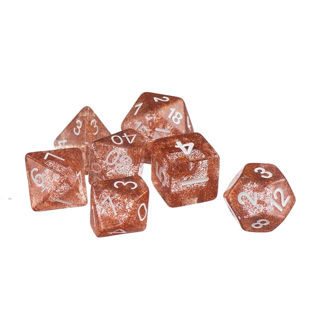 Juego de dados centelleantes de varios lados de 7 D4-D20 D&D RPG Juego de rol Juguete 6 colores Zulema Dados de varios lados