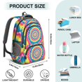 thumbnail image 5 of Pink and Yellow Tie Dye Pattern Backpack for School, Cute School Bag with Adjustable Shoulder Straps and Padded Back, 16.9"x12.6"x5.9", 5 of 5