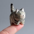thumbnail image 2 of Baywell Mini Wooden Cat Figurine - Lovely Sculpted Kitten Hand-Painted Wooden Cats Figurine Decoration Home Office Gifts for Cat Lovers, Hand-Made, Carving, Decoration, Small Animals, 2 of 5