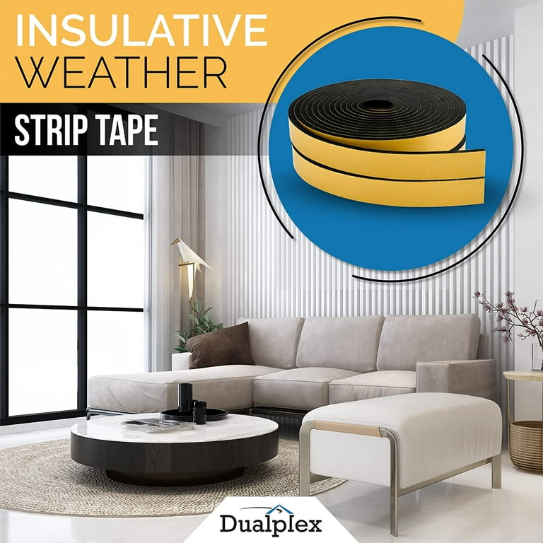 Weather Stripping Door Seal Strip, Self-Adhesive Rubber D Shape Door  Weather Seal Strip, Seal Strip for Windows for Door Frame Insulation with  Large