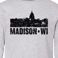 thumbnail image 4 of Inktastic Madison Skyline Grunge Long Sleeve Youth T-Shirt, 4 of 5