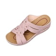 thumbnail image 2 of BADHUB Womens Orthopedic Sandals Arch Support Flip Flops Sandals Beach Outdoor Mesh Slides Sandal Summer Casual Boho Beach Shoes Pink 43, 2 of 6