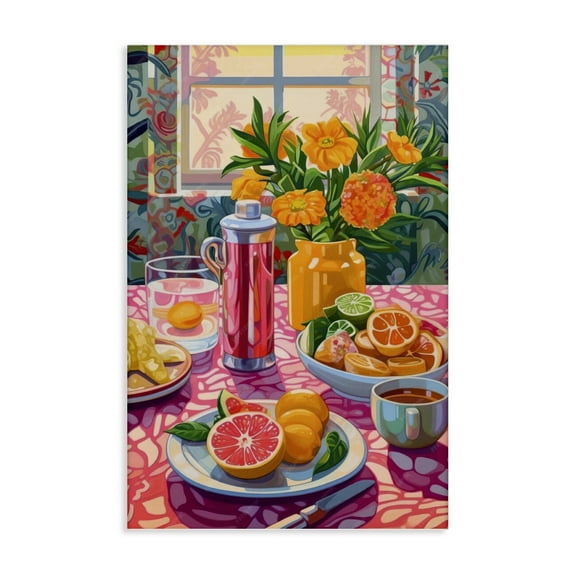 Stupell Industries Summer Table Spread Food & Beverage Painting Wrapped Canvas Art Print Wall Art, 16 x 24