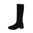 thumbnail image 2 of Wowcloth Women's Straight Knee-High Boots - Round Toe with Back Zipper and Chunky Low Heel for Fashion Casual Winter Footwear, 2 of 9