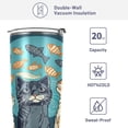 thumbnail image 4 of GZHJMY Cat Tumbler Stainless Steel Double Wall Vacuum Reusable Insulated Mug with Straw and Built-in Coaste for Cold and Hot Beverages, 12oz, 4 of 7