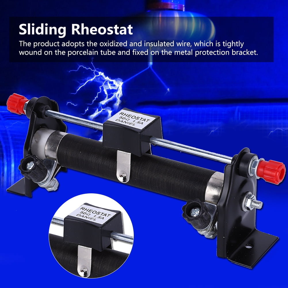 Rheostats Sliding Rheostat 1.5A 50Ω Metal Physics Electrical Slide