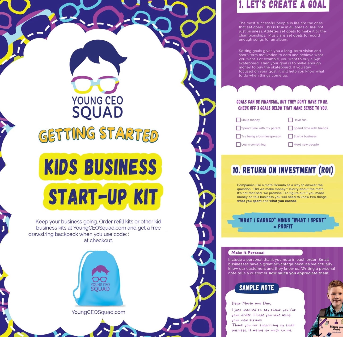 Young CEO Squad Kids Business Start-Up Kits Entrepreneur Sticker Business Art & Craft Kits 50 Piece